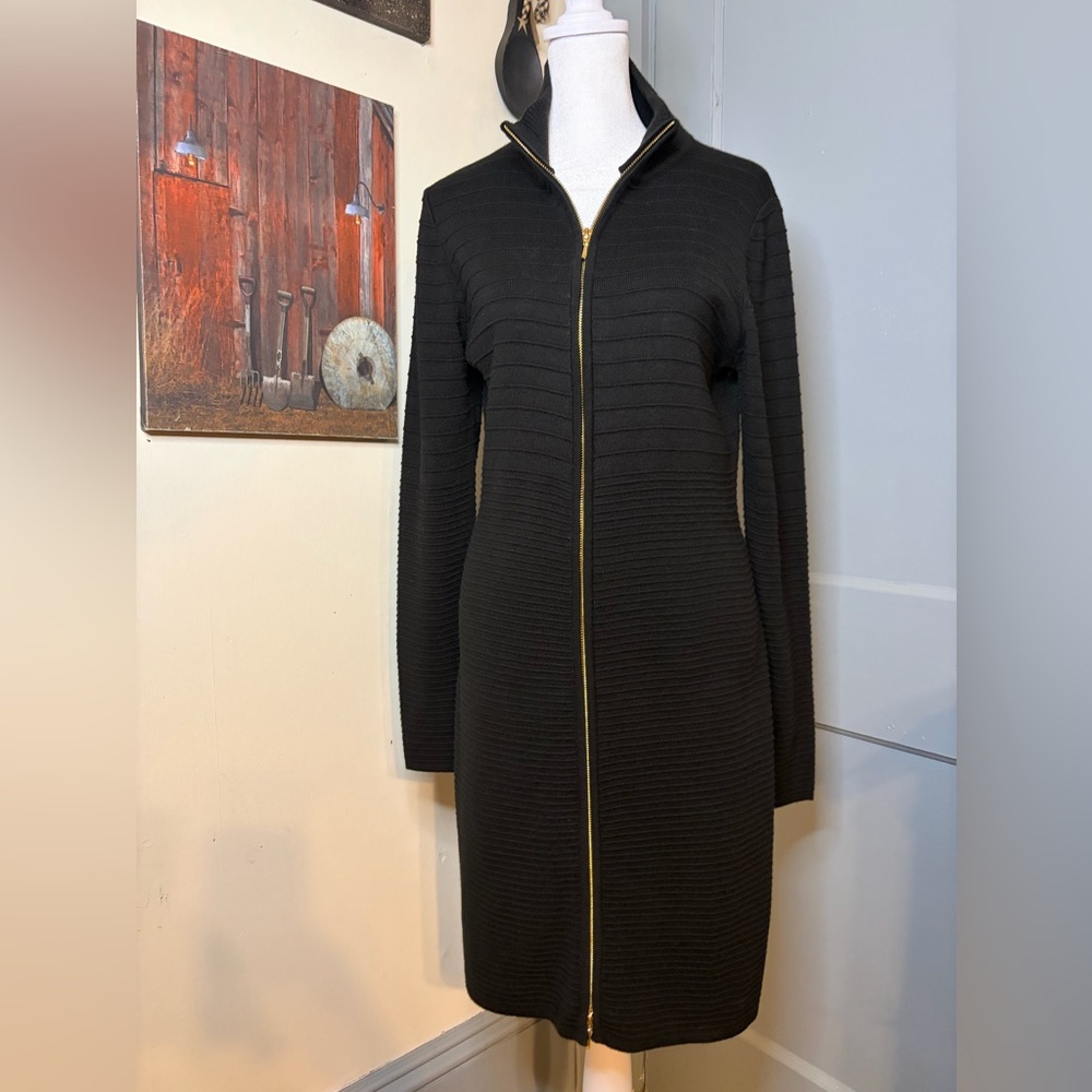 Calvin Klein Black Dress with Gold Accents
